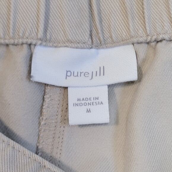 J Jill Purejill Wide Leg Pull On Pants Size Medium Tencel Cotton Blend Elastic - Picture 3 of 11